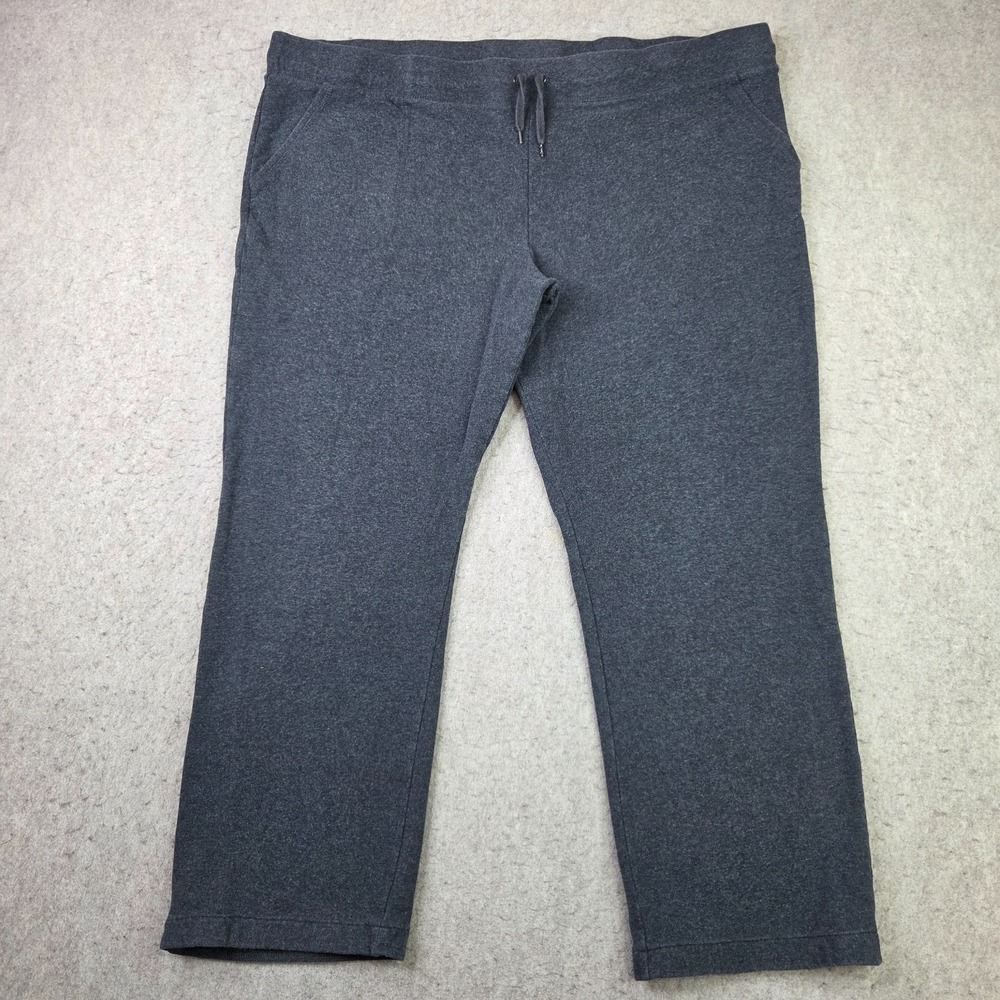 LL Bean Sweatpants Womens 3X Gray Pull On Stretch Comfort Wide Leg 300005